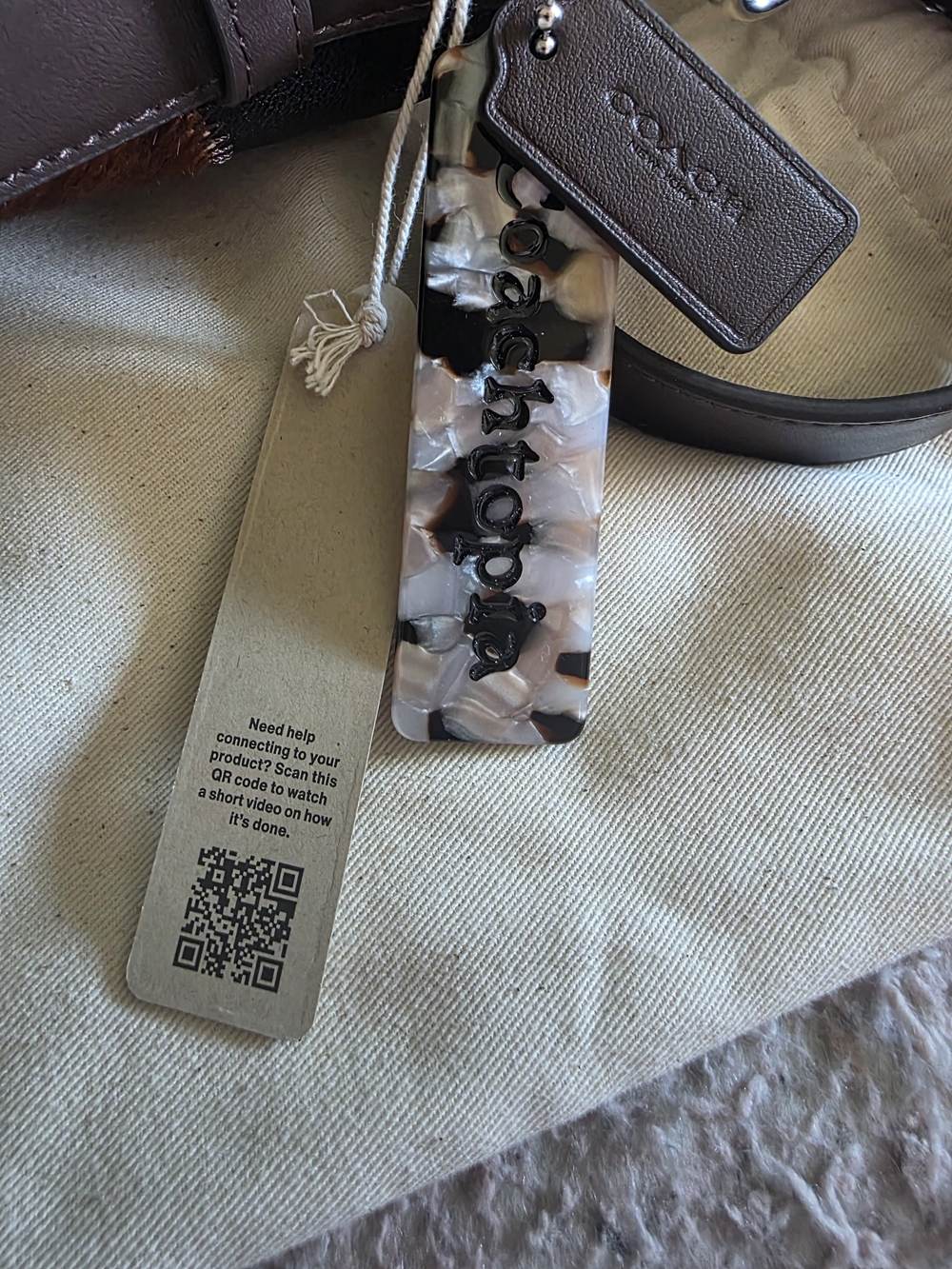 Coachtopia Patchwork Cowprint Leather Shoulder Bag in Brown & Cream - Picture 8 of 8